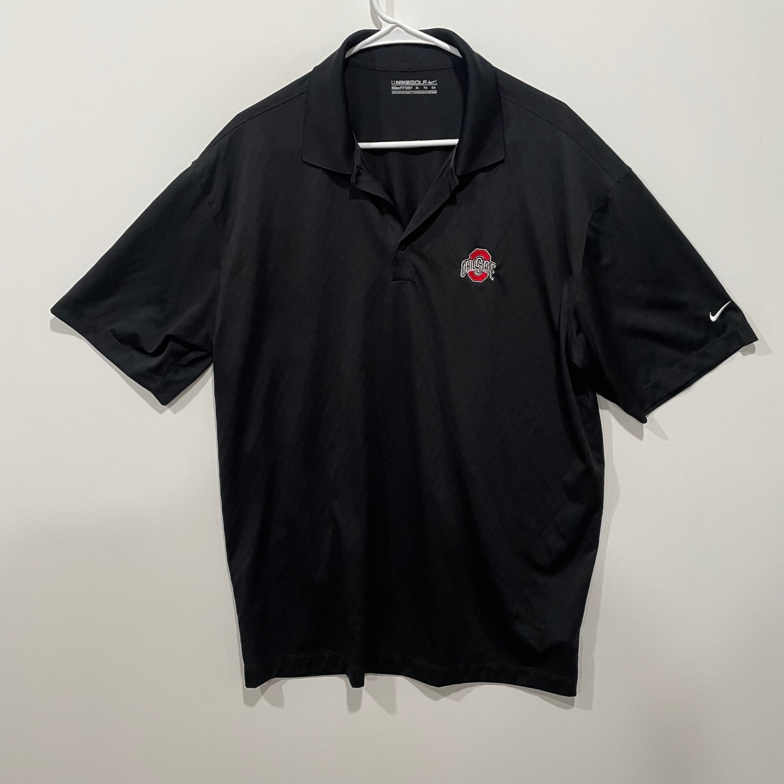 Nike Golf Ohio State Buckeyes Polo Shirt Mens Xl Black Dri-Fit Embroidered